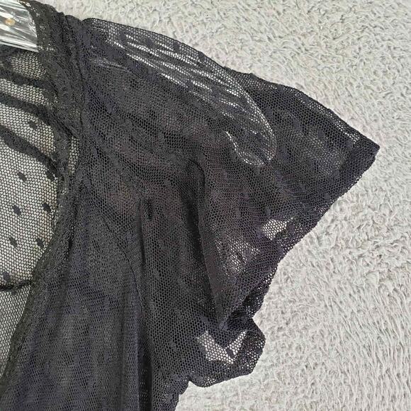 Lux Dress Vintage Black Lace Sheer Swing Women’s Size XS Grunge Fairy Goth - Picture 4 of 8